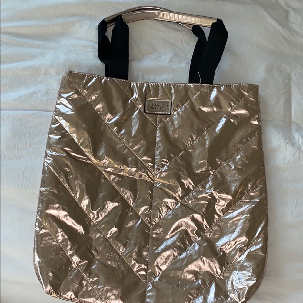 rose gold victoria’s secret tote bag